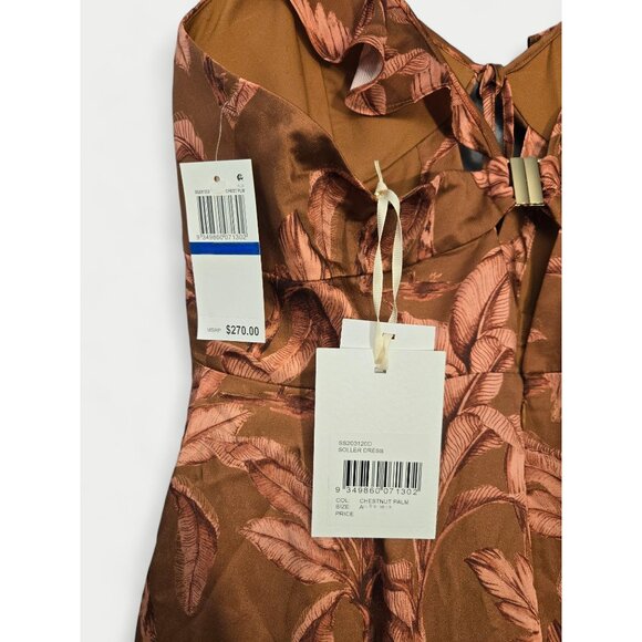 Significant Other Soller Pleated Cutout Botanical Print Ruffle V Neck Maxi Dress - Picture 6 of 13